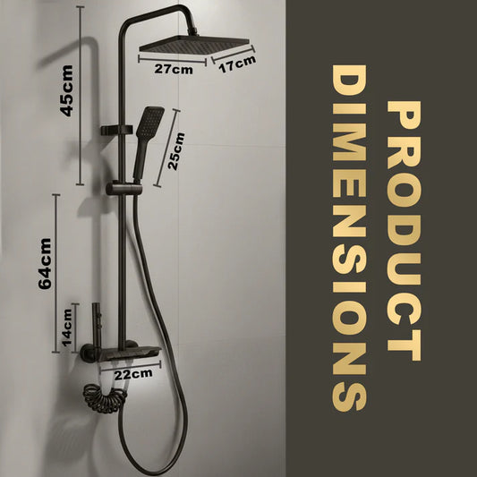 Piano Key Thermostatic Shower Set - Rain Head, Hand Shower, Shattaf & Tub Spout