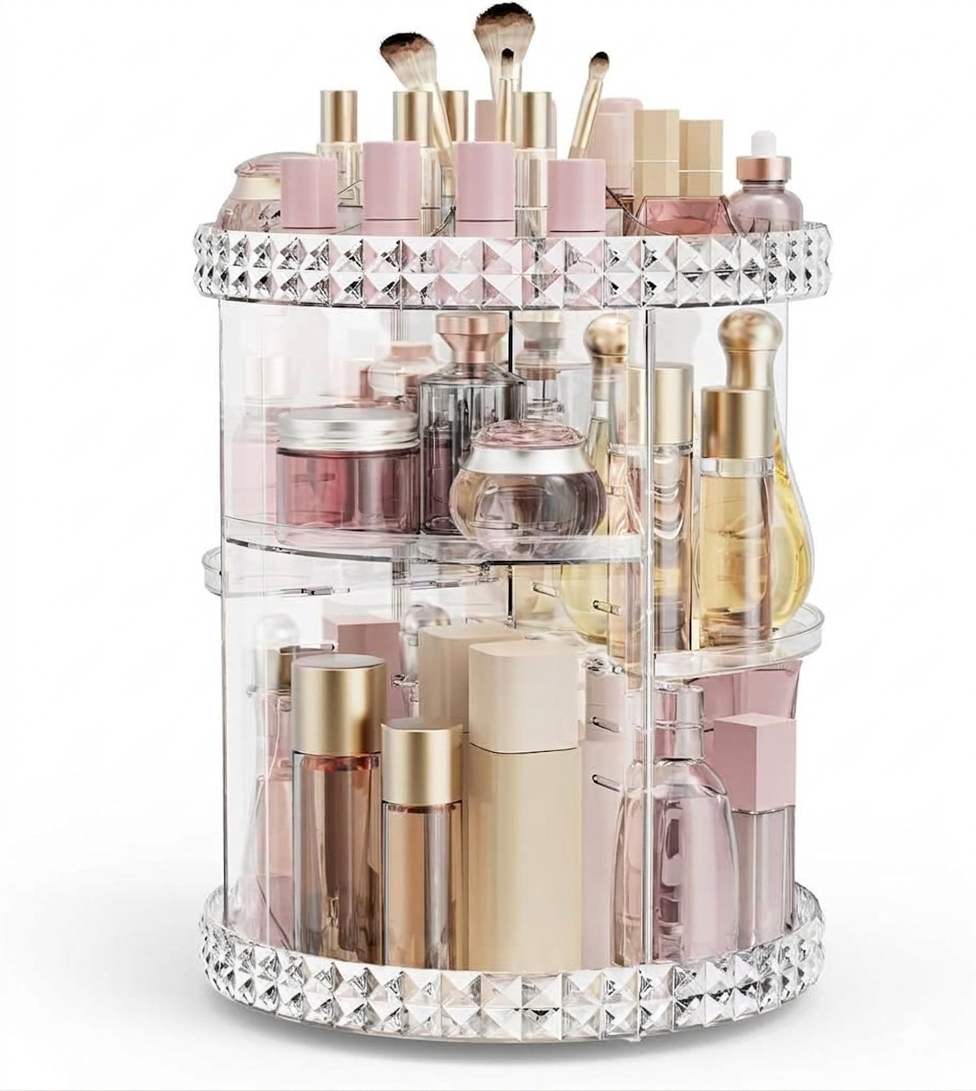 360-Degree Rotating Makeup Organizer
