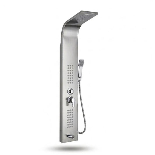 Stainless Steel Shower Panel Tower – Rainfall, Waterfall, Jets, Tub Spout & Hand Shower
