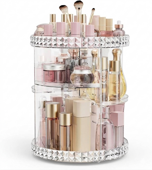 360-Degree Rotating Makeup Organizer