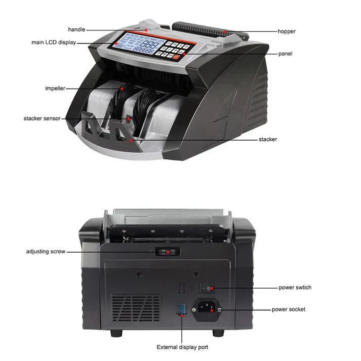 Currency Counter AL-6000 – 1000 pcs/min, UV/MG/IR Detection, LCD Display, RS-232 Interface